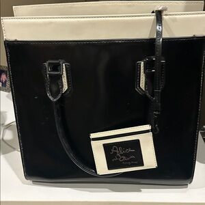 Alice + Olivia Elegant Black and Cream Tote